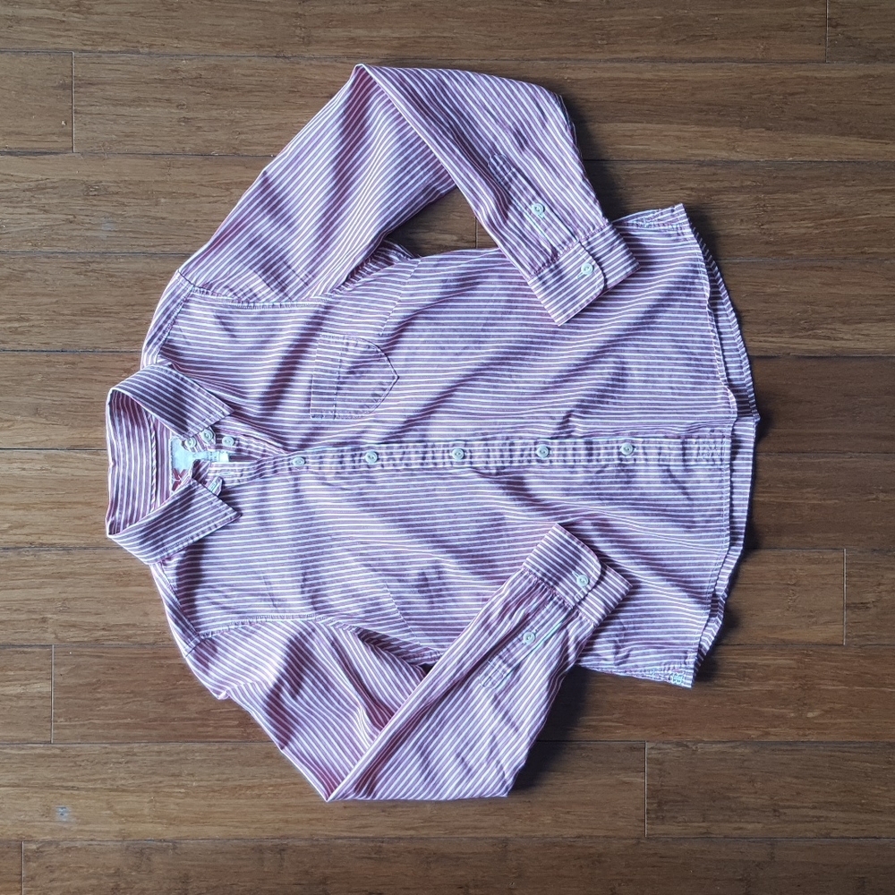 Striped Pink Banana Republic dress shirt, size M
